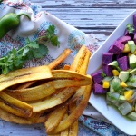 ceviche and plantain chips