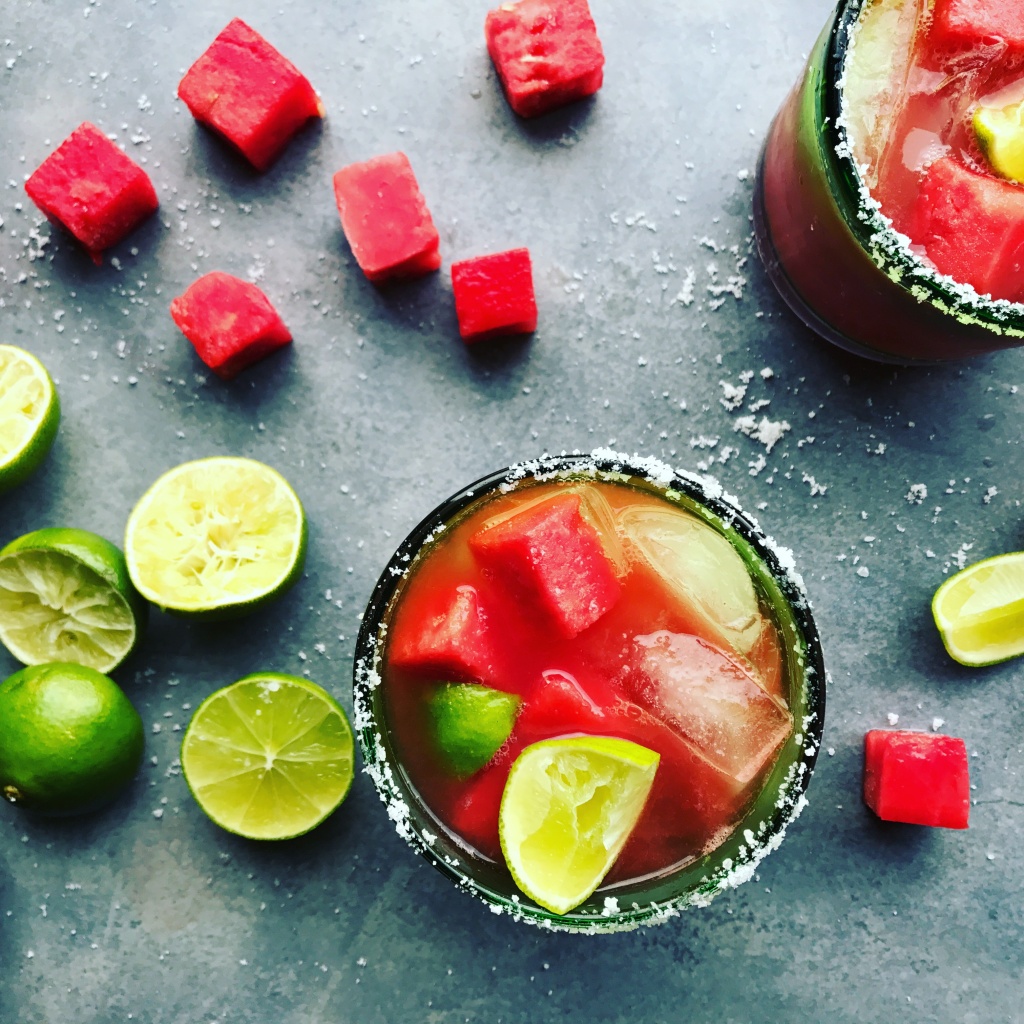 spicy watermelon agua fresca & margarita