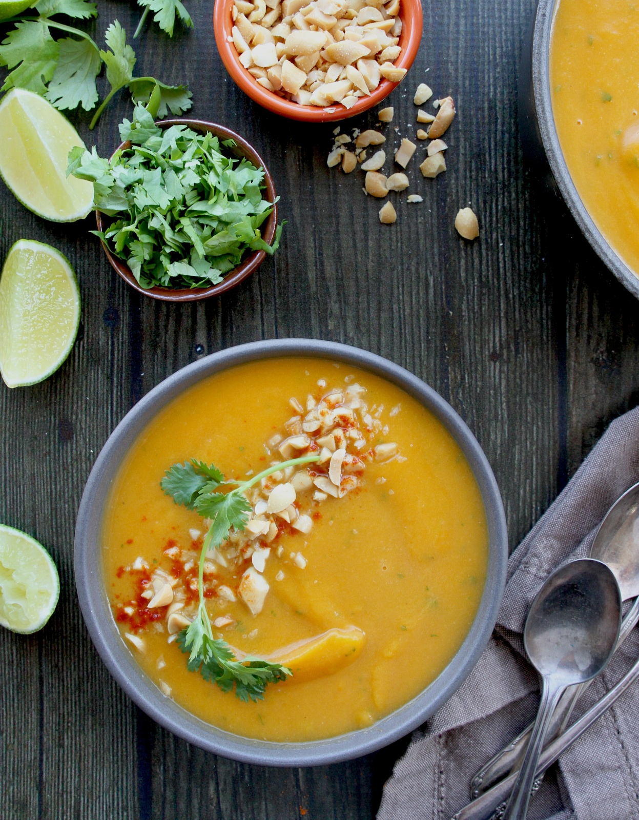 Instantpot Squash Soup with Coriander & Lime - zenbelly