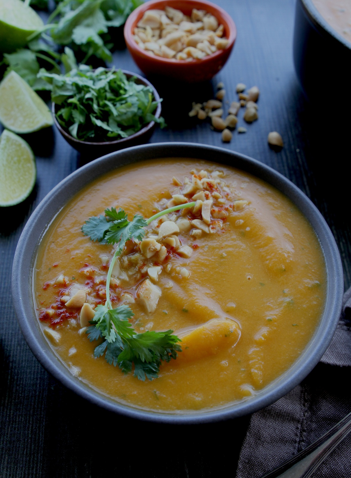 Instantpot Squash Soup with Coriander & Lime - zenbelly