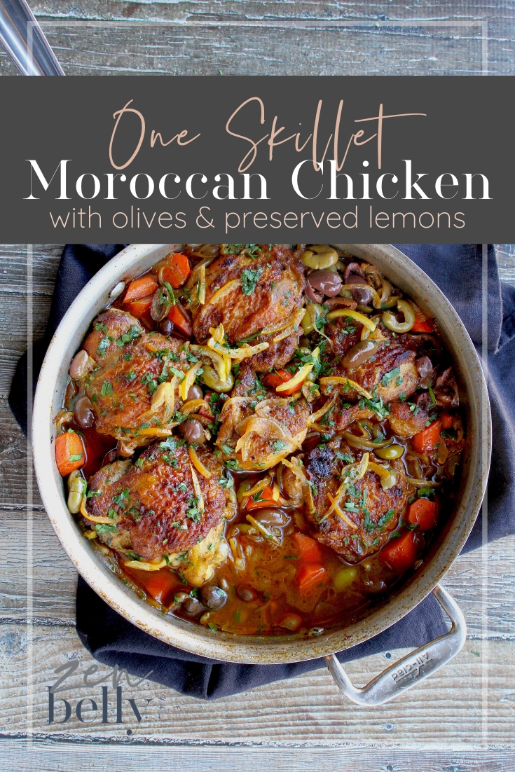 one skillet moroccan chicken | olives & preserved lemons | zenbelly